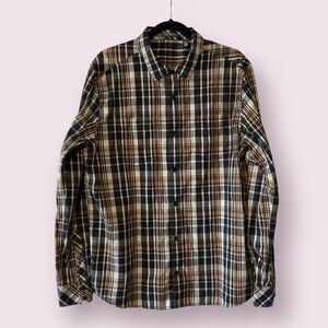 TOAD & CO. Brown Plaid Men's Dogma Long Sleeve Shirt Large Button Down